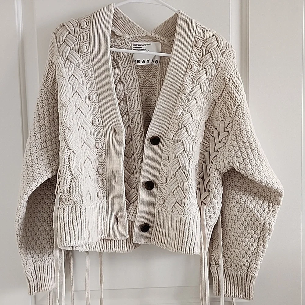FRAYI.D Cream Cable Knit Cardigan (New) - Picture 9 of 16